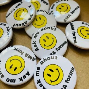 ASK ME ABOUT AMA FORMS pinback button nurse gift